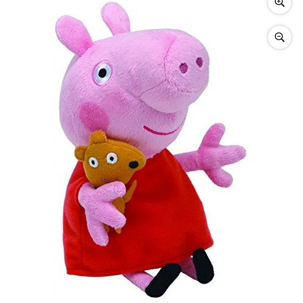 Ty Beanie Pink and Red Peppa Pig 6” Plush Toy
